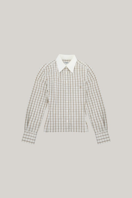 Chanel Brown Stripes Button Up (FR 38)