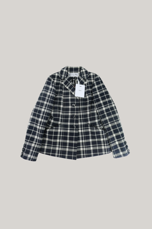 Christian Dior Navy & White Plaid Jacket