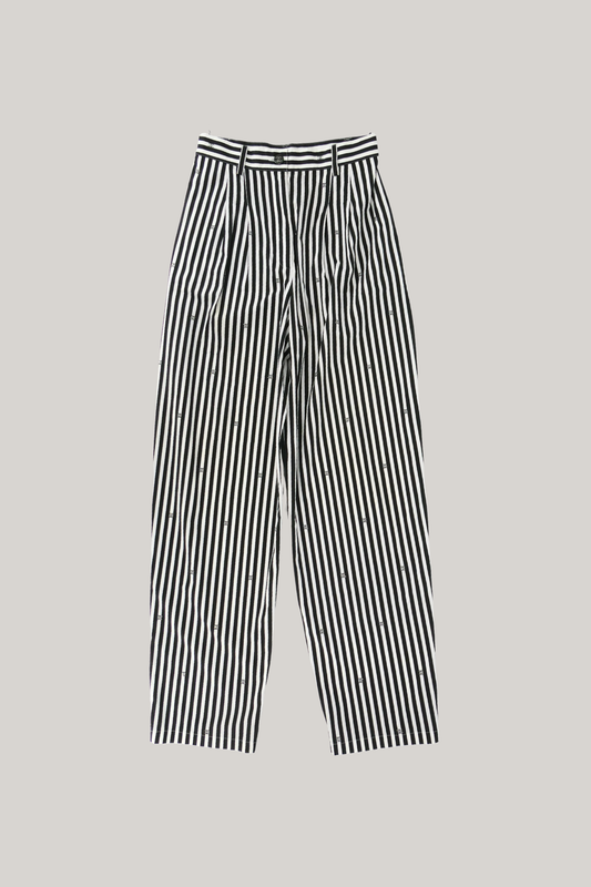 2014 Chanel Black & White Stripes Pants (FR 34)