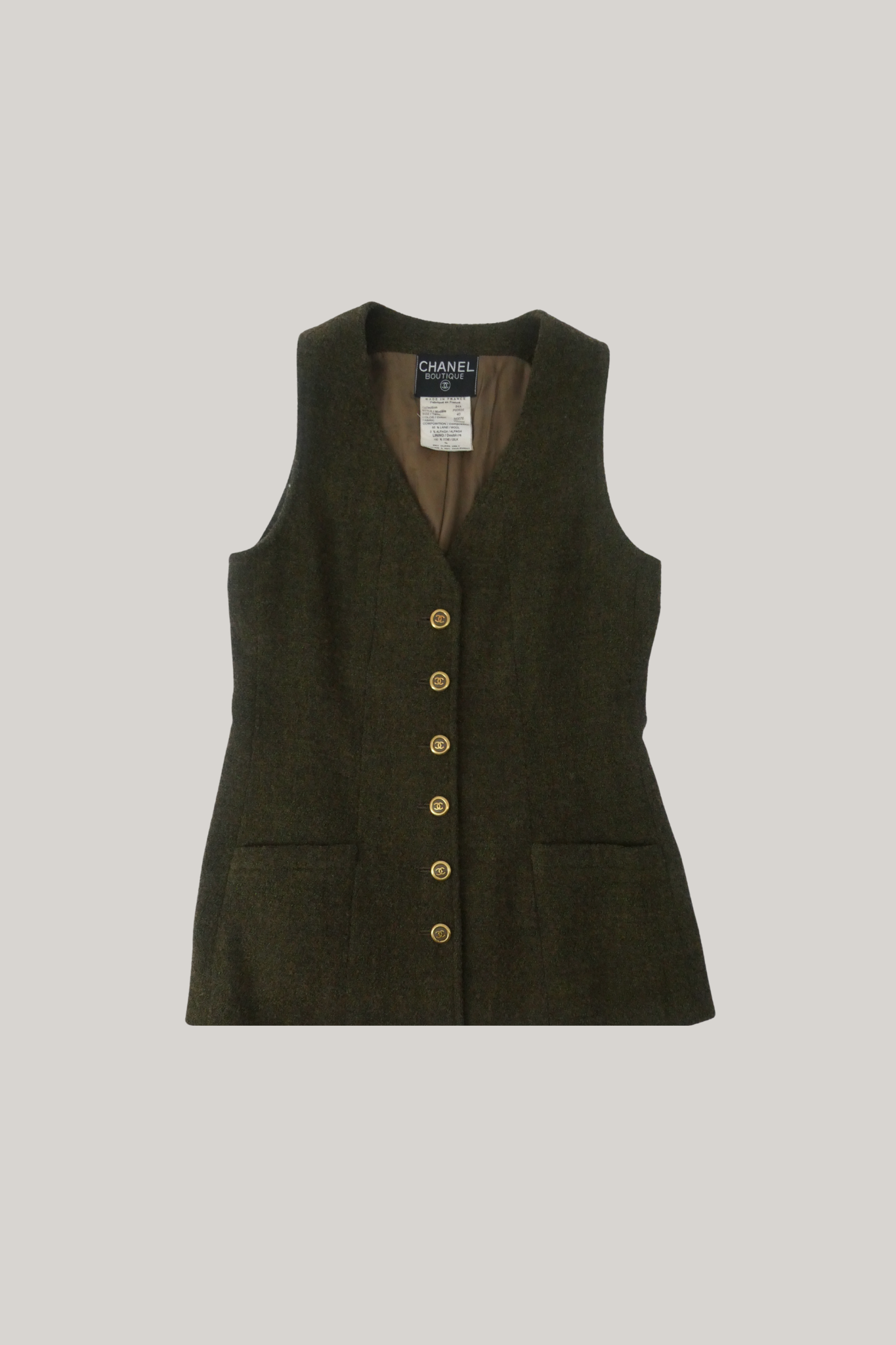 1994 Autumn Chanel Khaki Vest