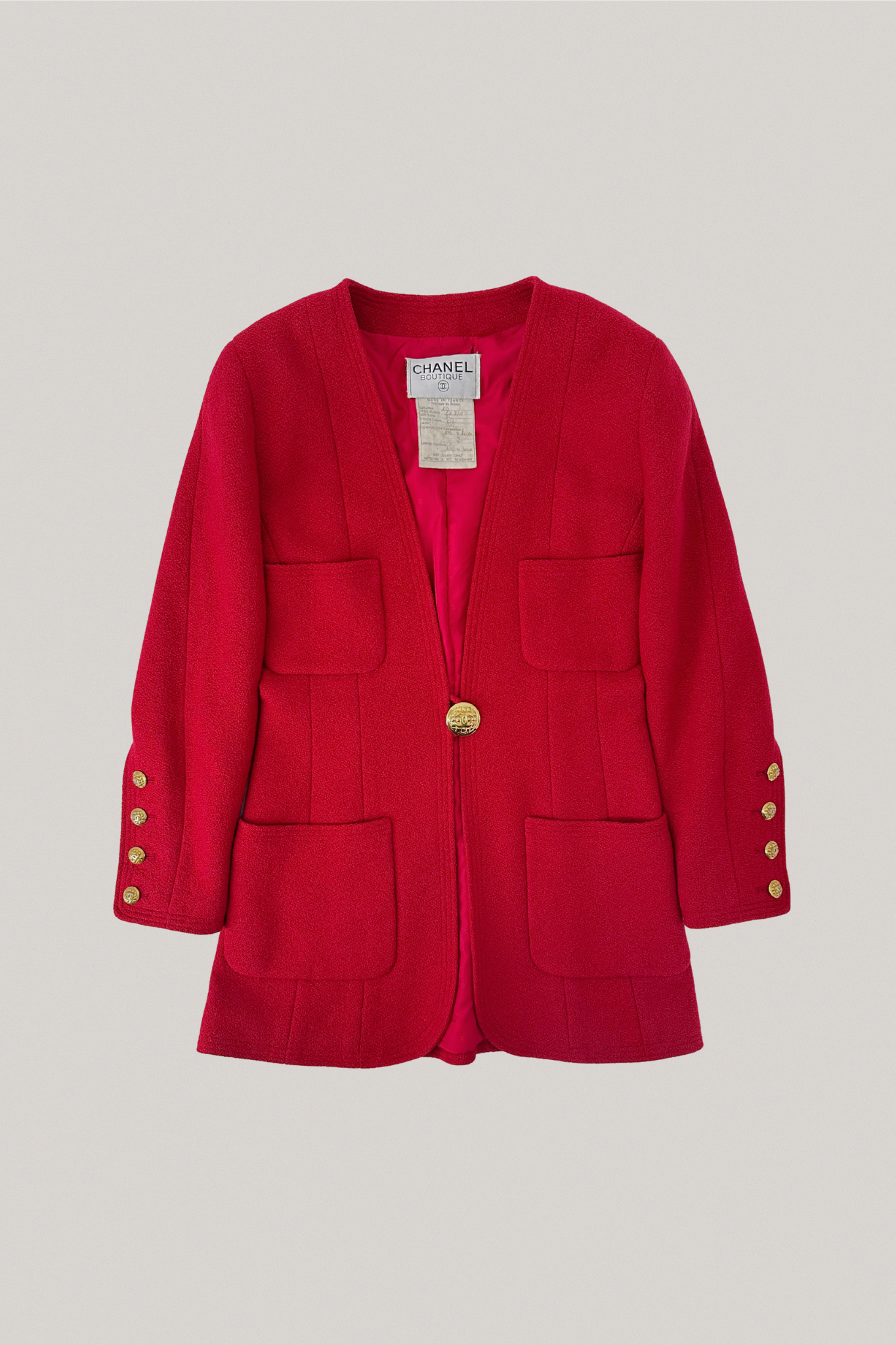 Chanel Red Wool Jacket