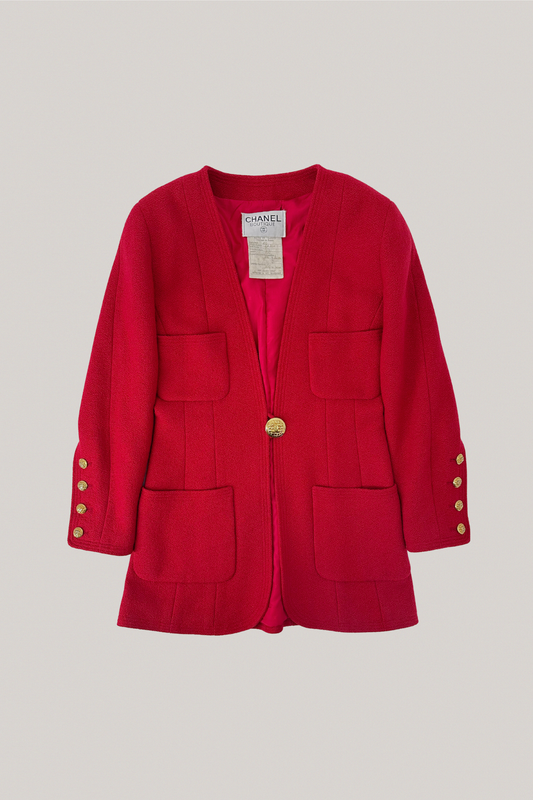 Chanel Red Wool Jacket