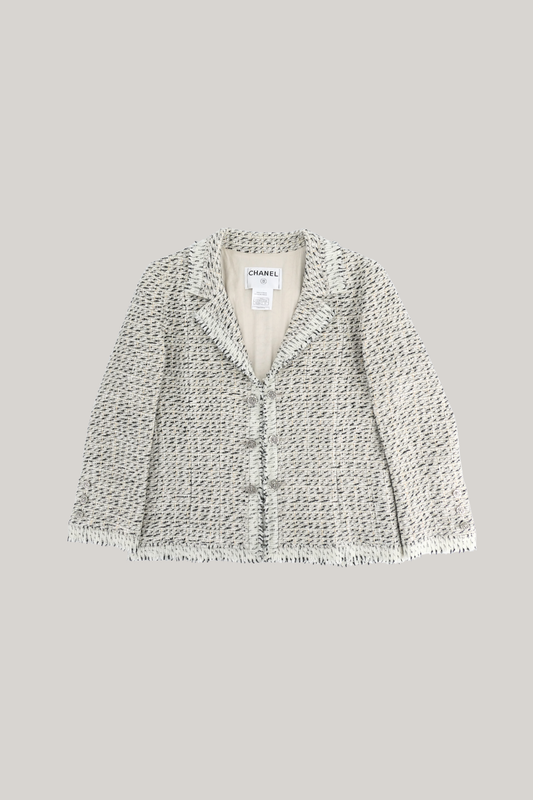 2004 Autumn Chanel Black & White Blazer (FR 42)