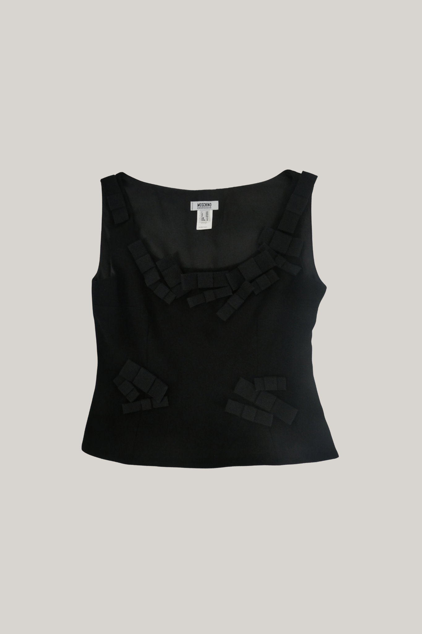 Moschino Cheap and Chic Black Grosgrain Bow Top