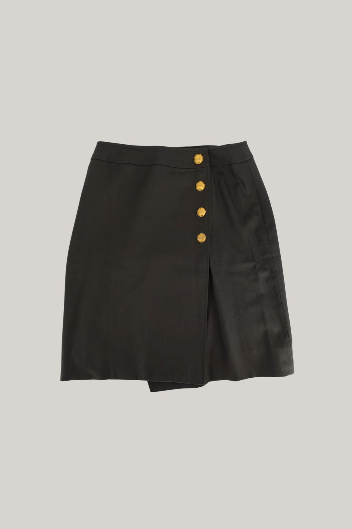 1996 Chanel Grey Wrap Skirt  (FR 40)