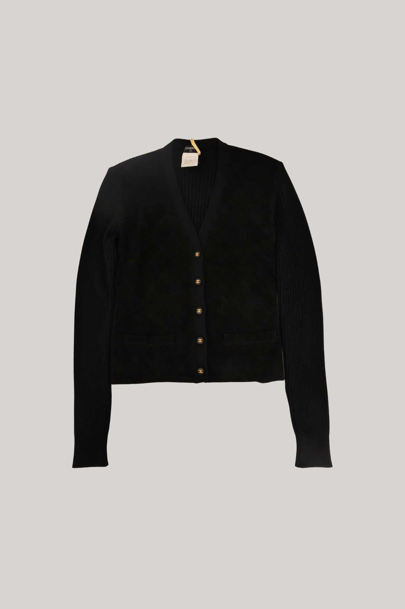 1996 Fall Chanel Black Suede Cardigan (FR 42)