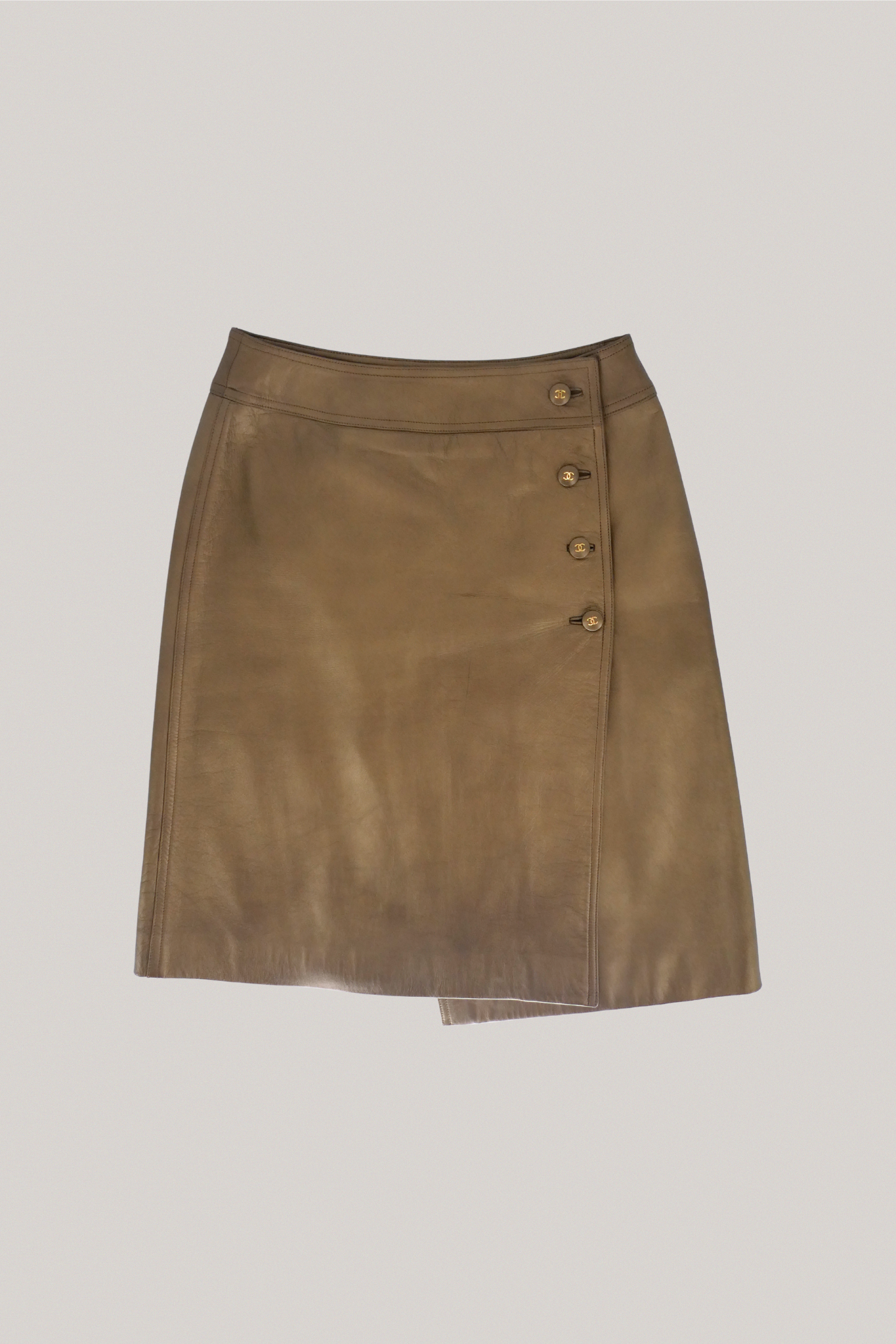 Chanel Gold Leather Skirt