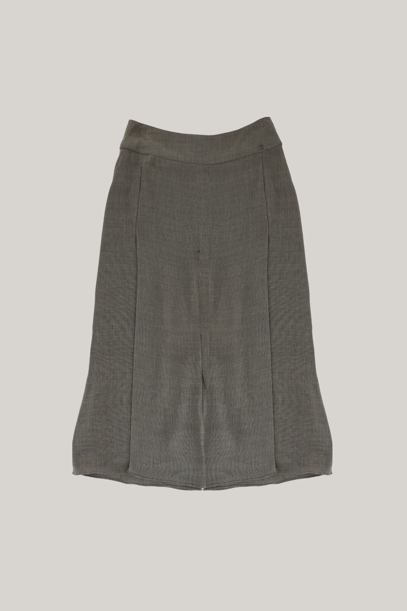 Chanel Khaki Textured Wide-Leg Culotte Pants (FR 38)