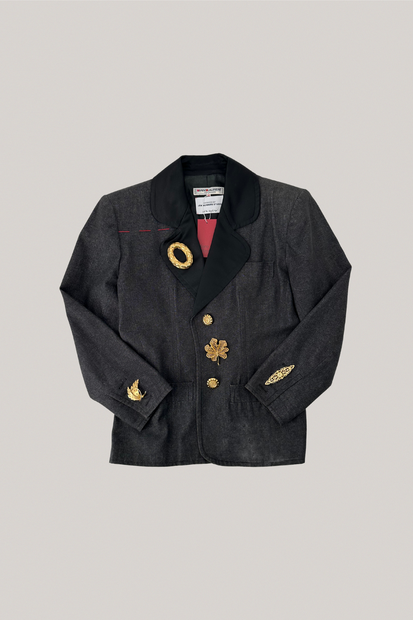 Yves Saint Laurent x Jen Wonders Grey Denim Blazer