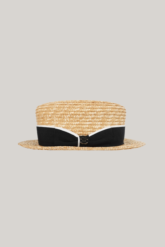 Chanel Straw Boater Hat