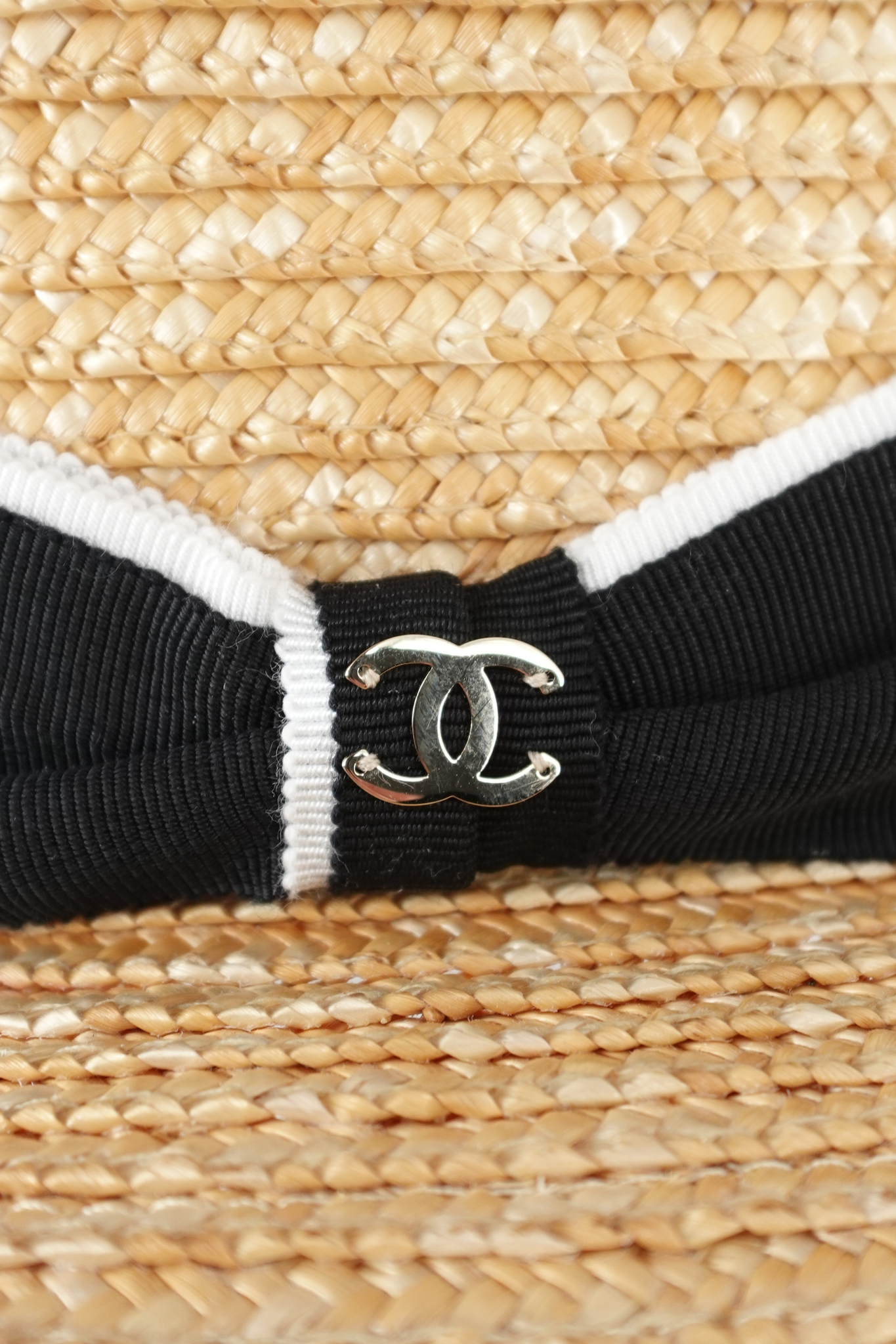 Chanel Straw Boater Hat