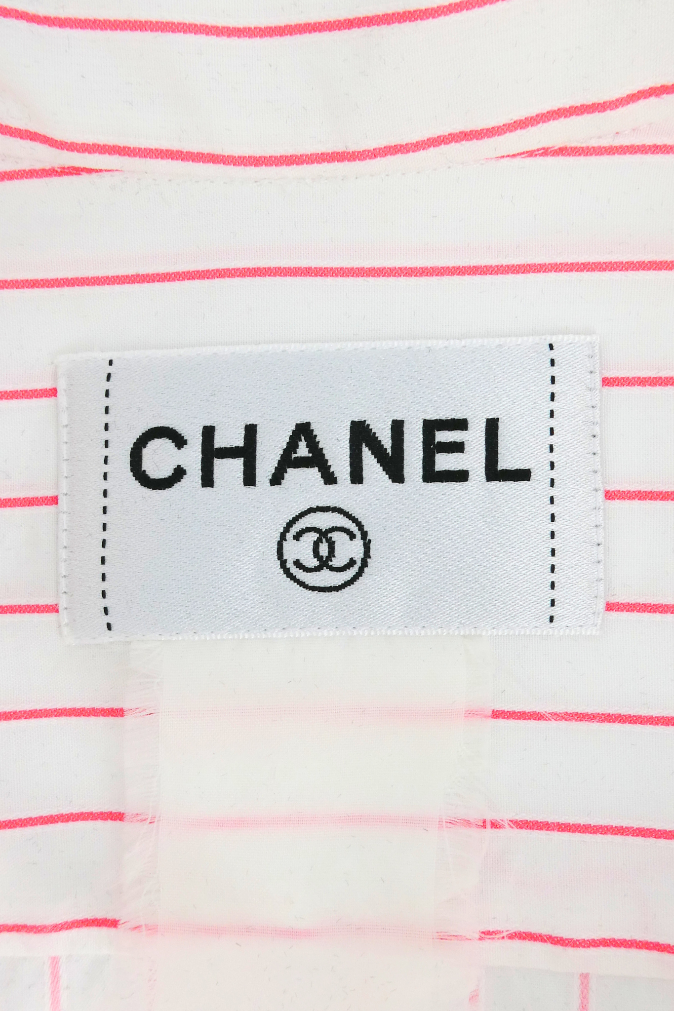 2002 Chanel Pink & White Stripes Blouse