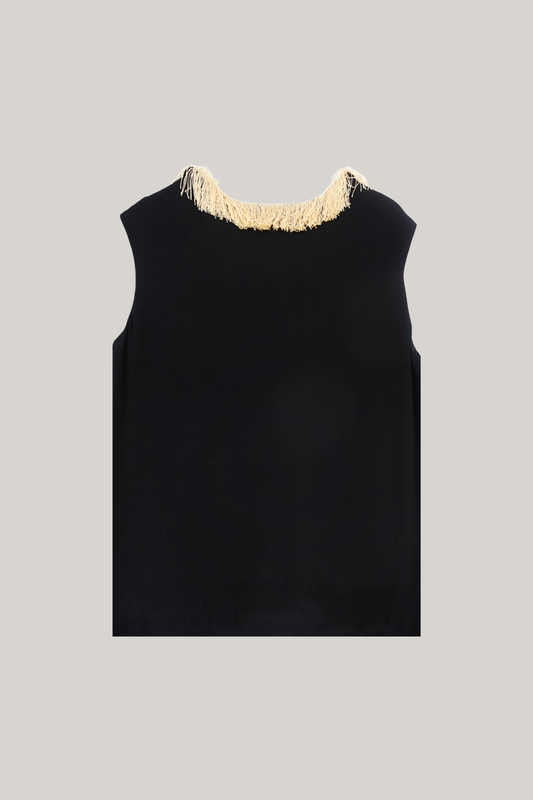 Lanvin Black Fringe Top (36)