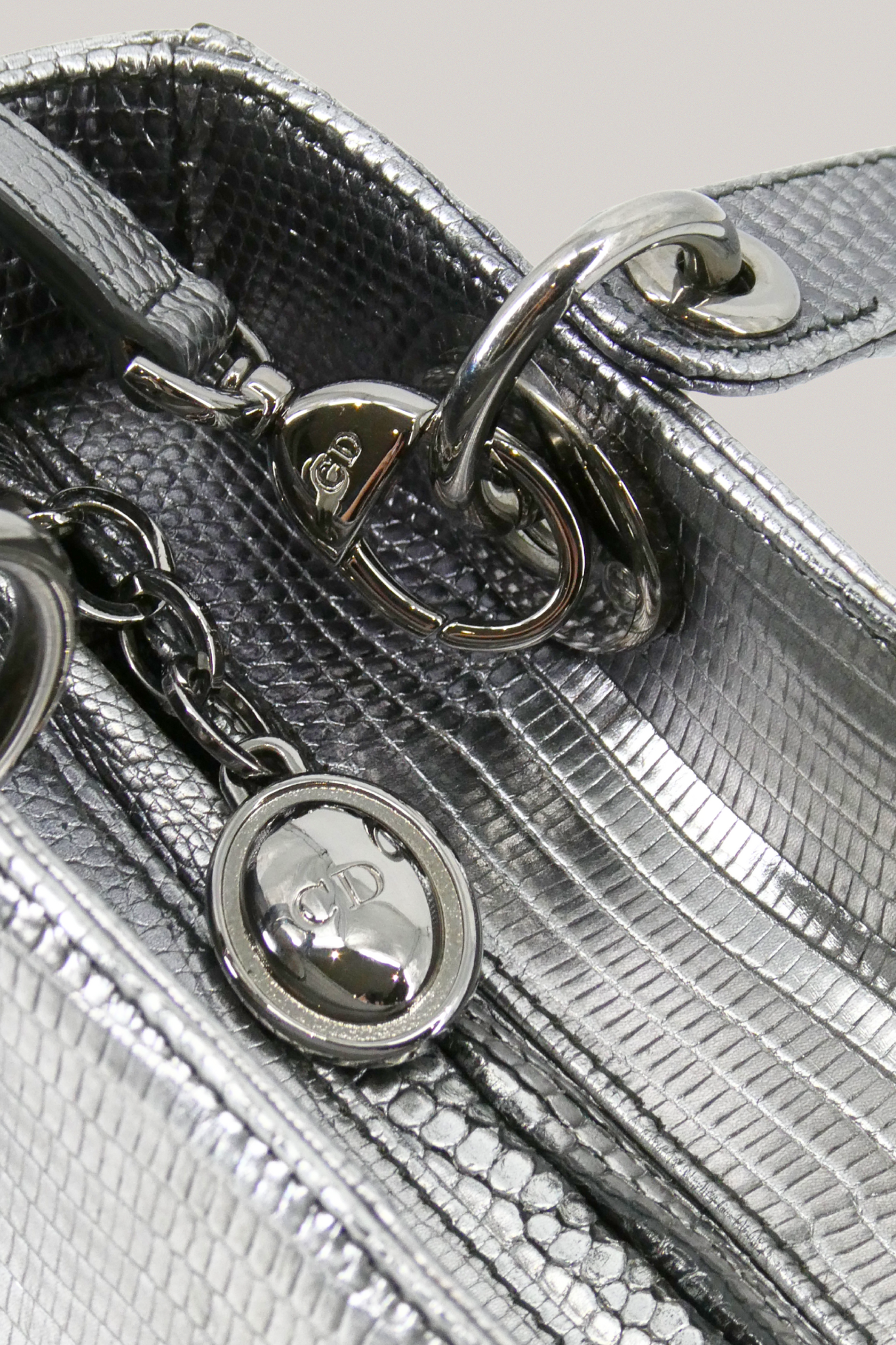 Christian Dior Metallic Embellished Lizard Bag