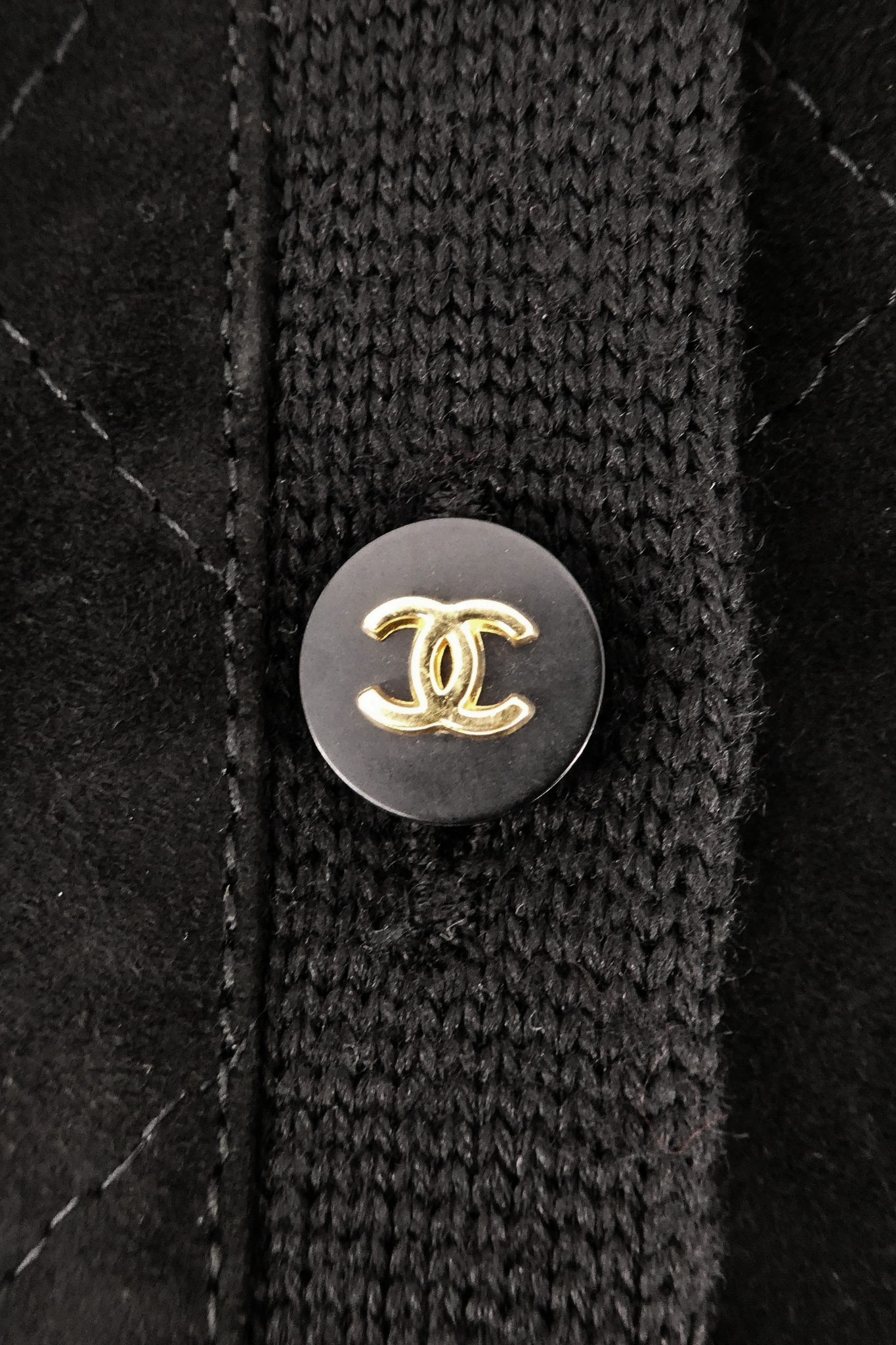 1996 Fall Chanel Black Suede Cardigan (FR 42)