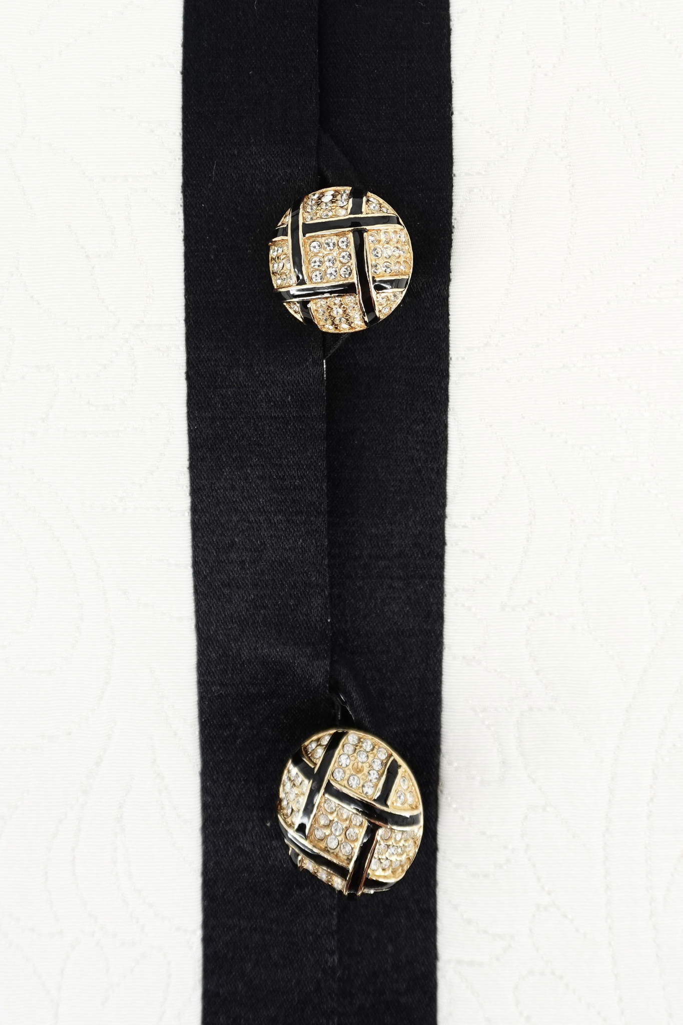 Vintage Escada Couture Off-White Quilted Matelassé Blazer with Crystal Buttons (FR 34)