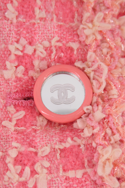 1995 Cruise Chanel Pink Cropped Tweed Jacket