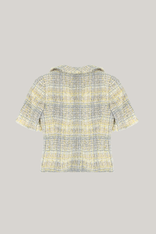 Chanel Grey & Yellow Tweed Jacket (FR 34)