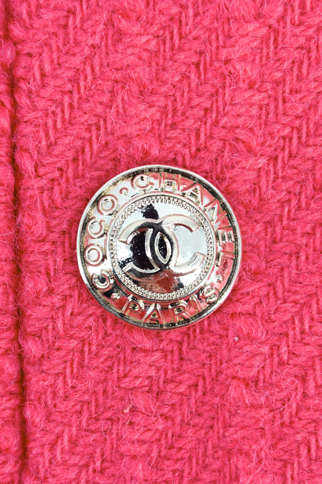 2020 Chanel Pink Tweed Double-Breasted Coat