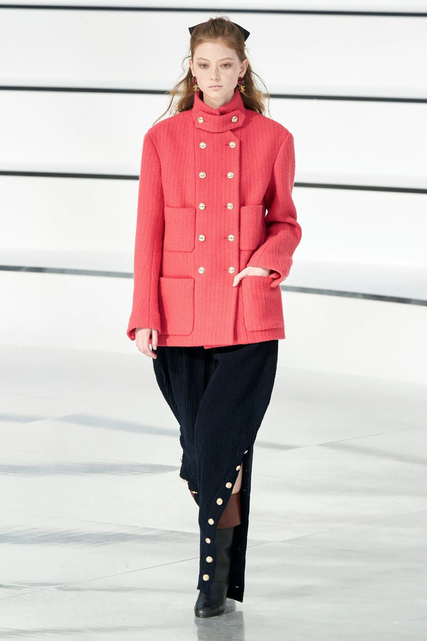 2020 Chanel Pink Tweed Double-Breasted Coat