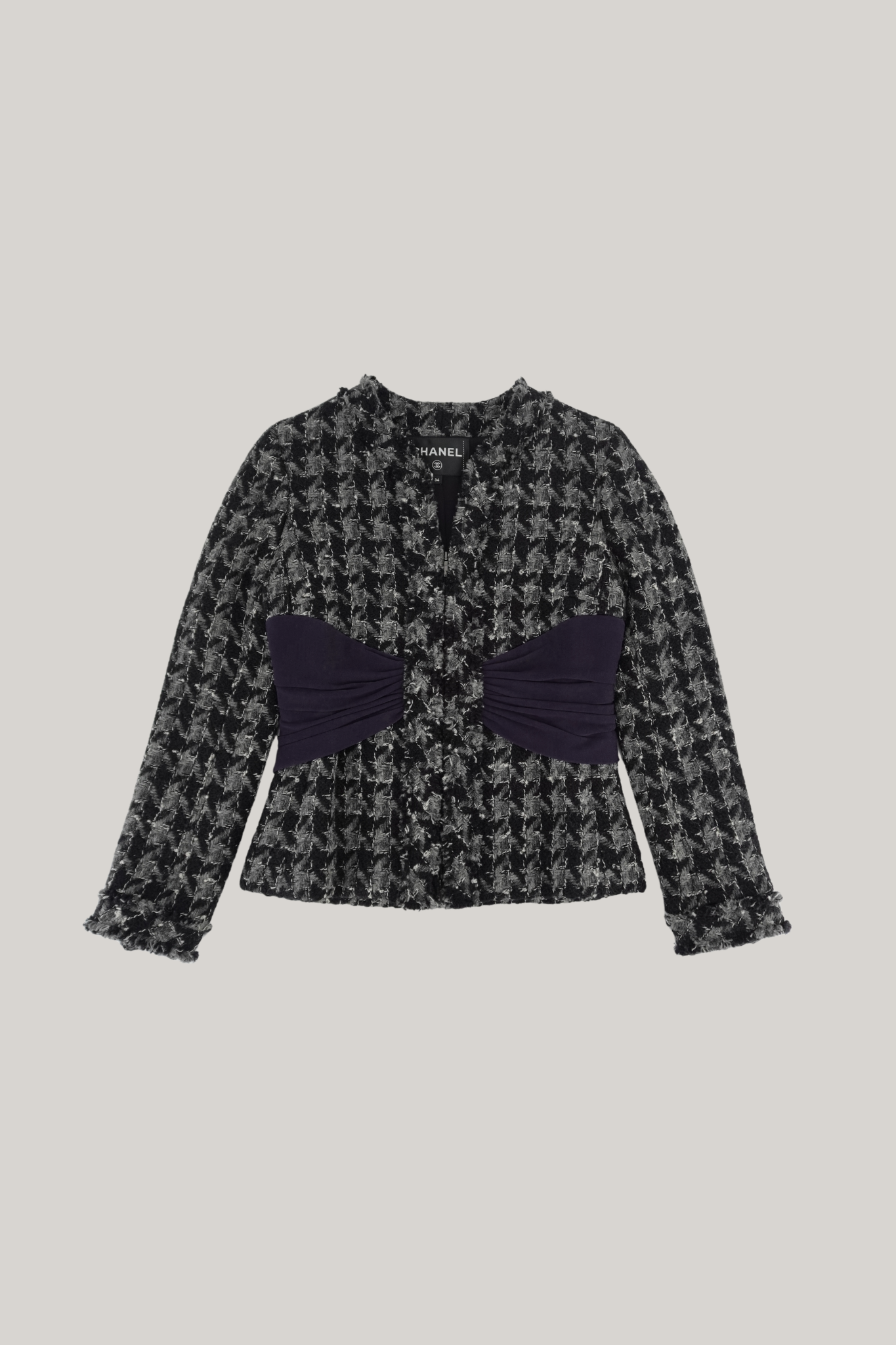 2016 Chanel Houndstooth Drape Blazer (FR 34)