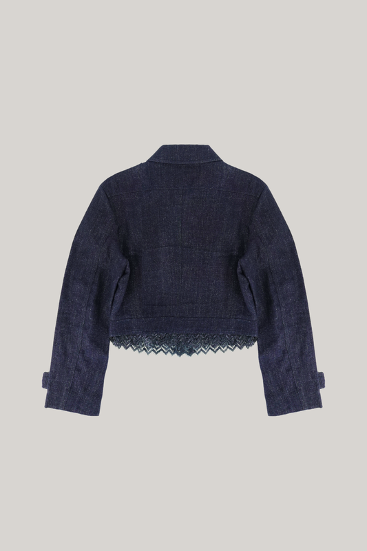 2001 Spring Chanel Denim Lace Jacket (FR 38)