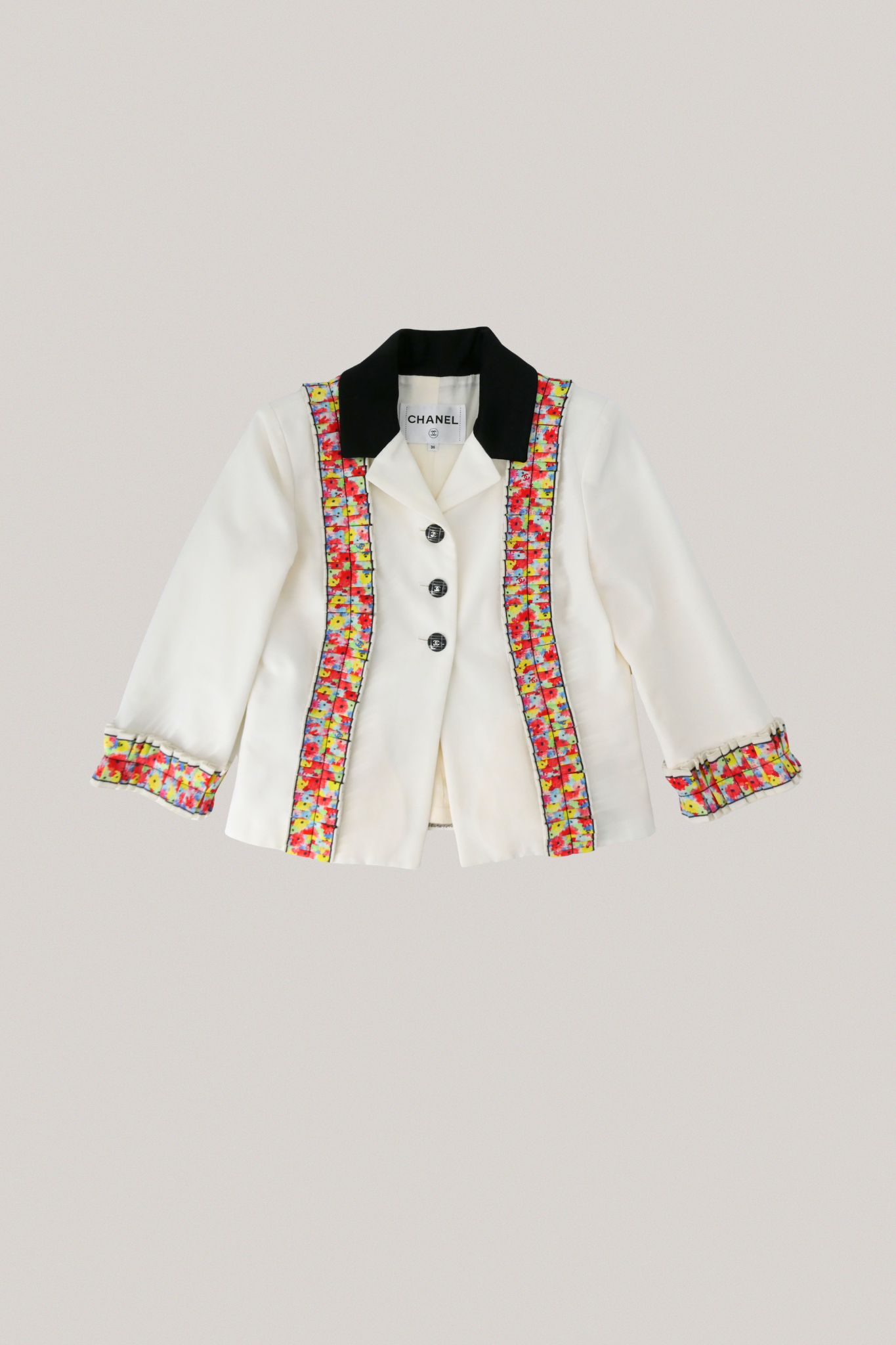 2016 Chanel Ruffle White Jacket
