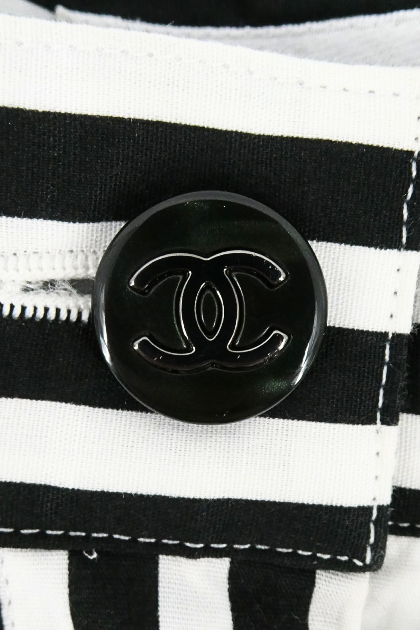 2014 Chanel Black & White Stripes Pants (FR 34)
