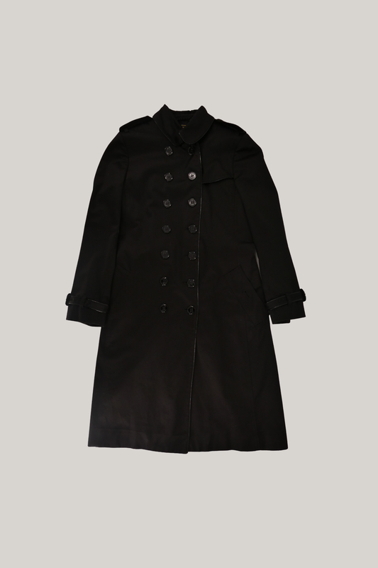 Burberry Black Cotton Trench Coat (EU 38)