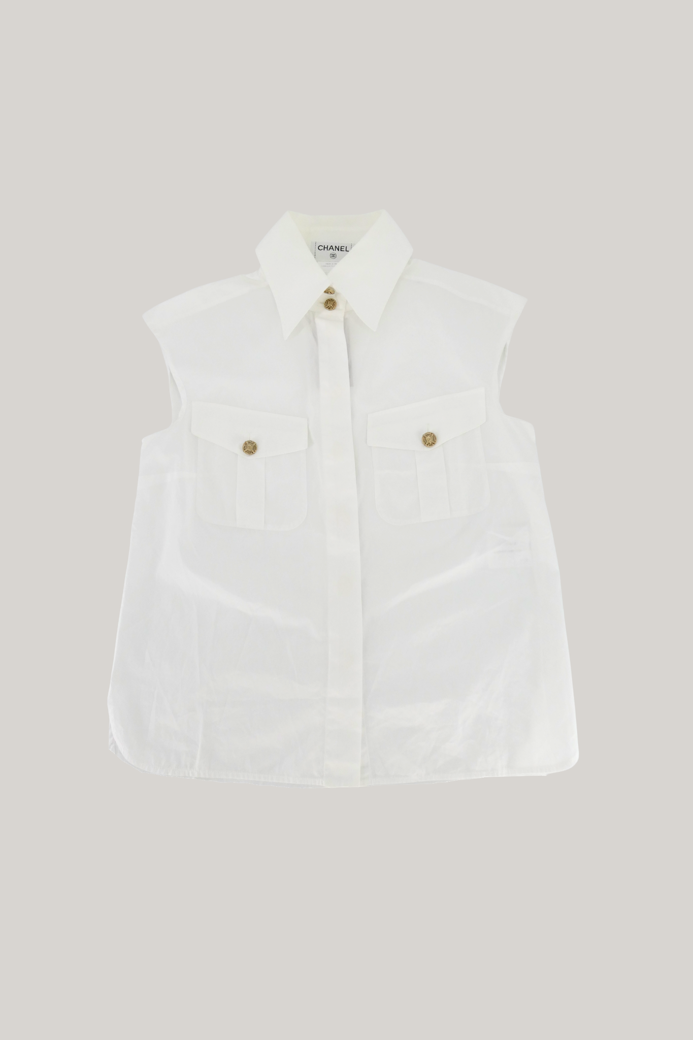 Chanel White Sleeveless Top (FR 34)