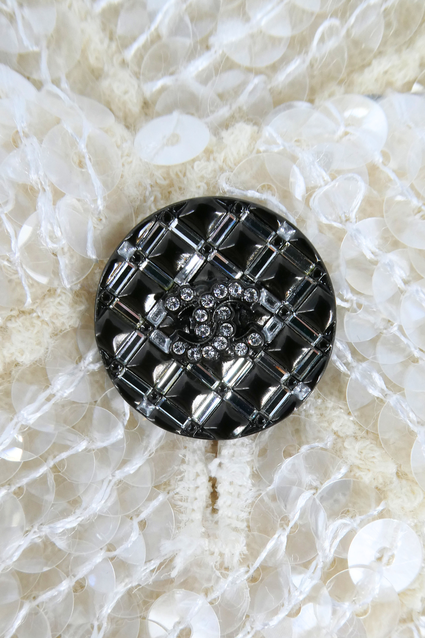 Chanel Ecru Sequin Embellished Set (FR 38)