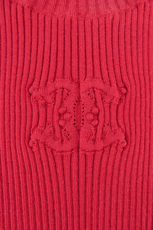 2022 Spring/Summer Chanel Red Knit Top (FR 38)