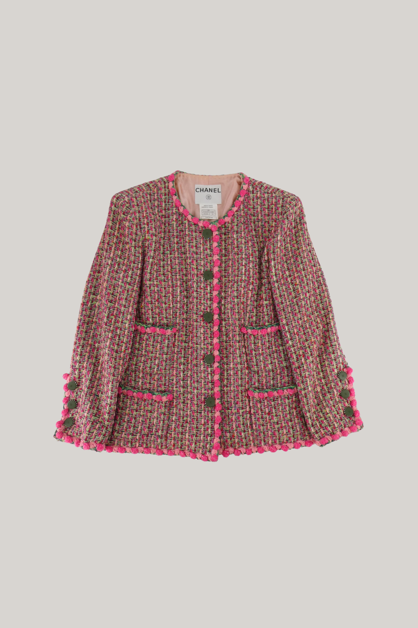 2002 Spring Chanel Pink Tweed Jacket