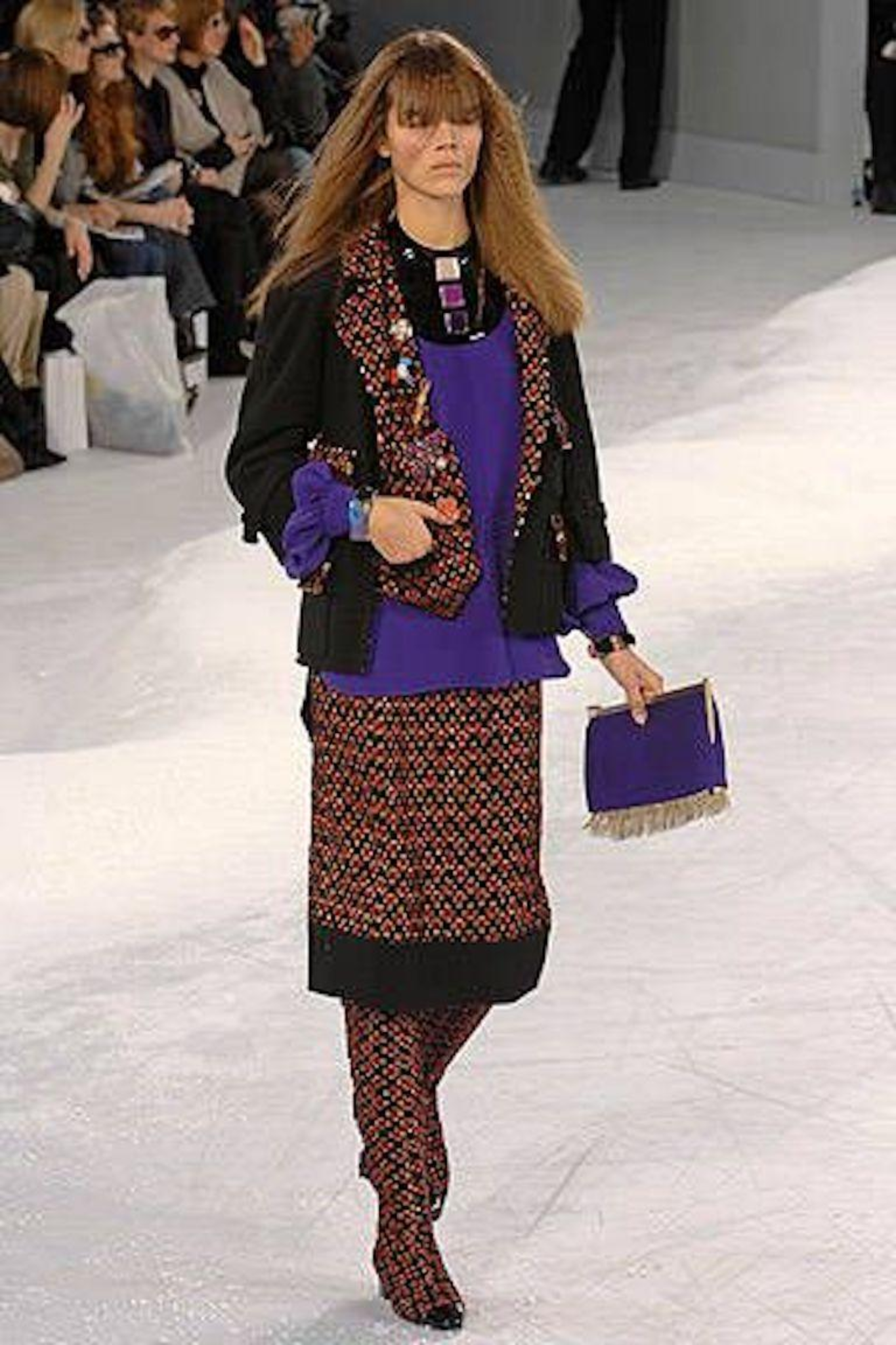 2007 Chanel Black Red Wool Jacket (FR 36)