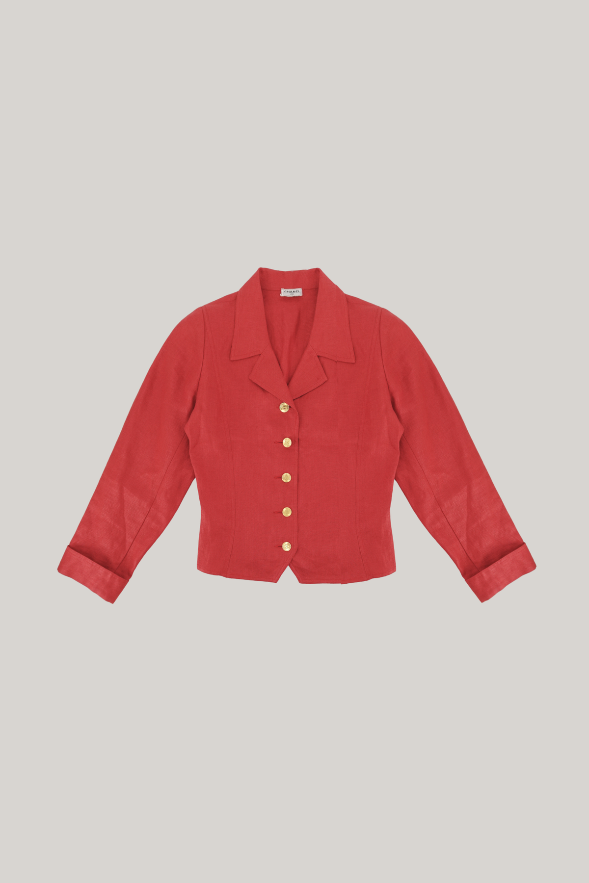 Vintage Chanel Red Linen Blazer