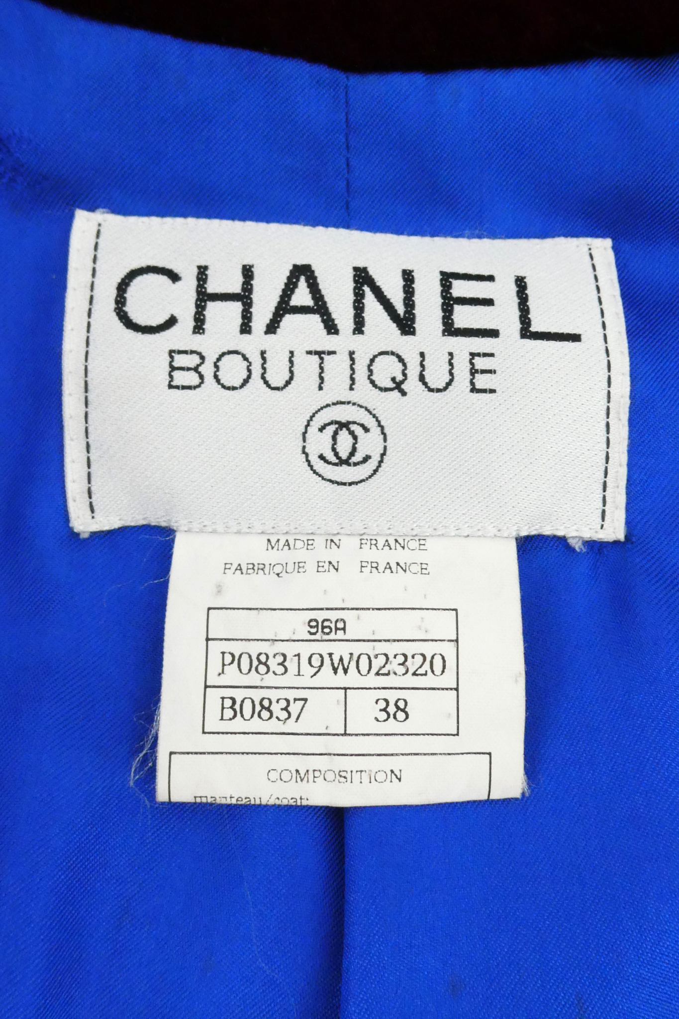 Vintage Chanel Wool and Velvet Jacket (FR 38)