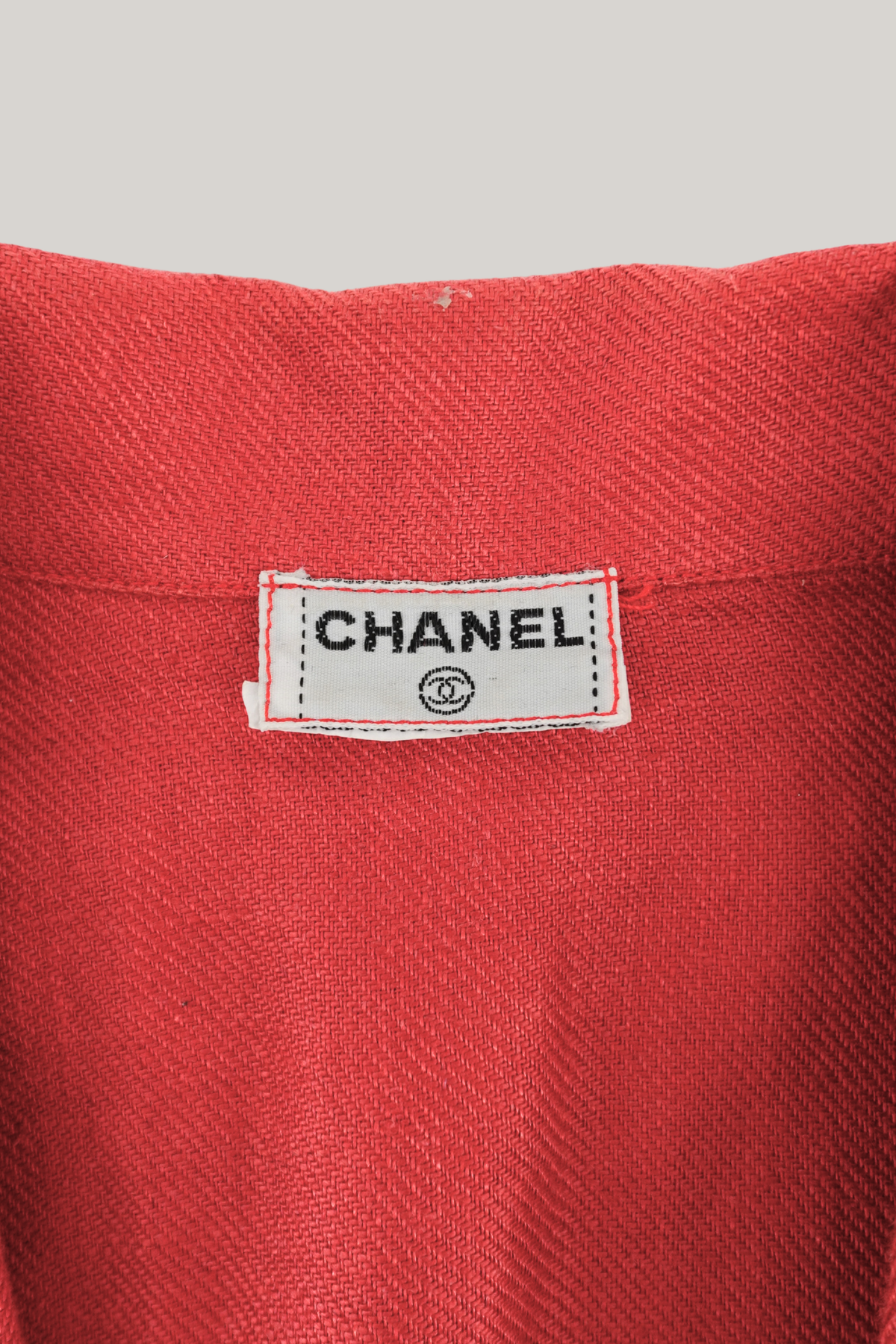 Vintage Chanel Red Linen Blazer