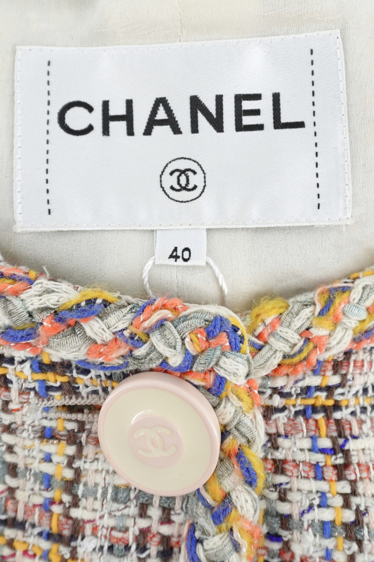 2018 Chanel Multicolor Tweed Fringe Jacket (FR 40)