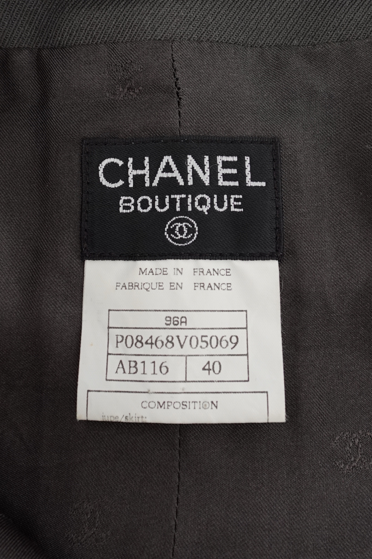 1996 Chanel Grey Wrap Skirt  (FR 40)