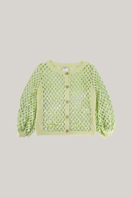 2008 Spring Chanel Green Sequin Cardigan (FR 38)