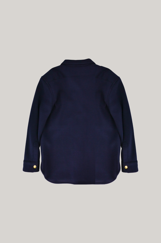 Yves Saint Laurent Logo Pocket Wool-Bend Shirt Jacket (34)