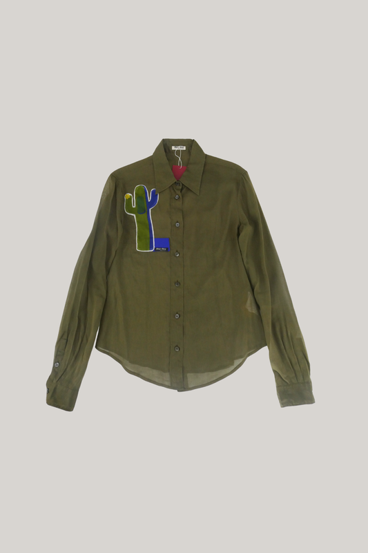 2005 Spring/Summer Miu Miu Green Cactus Button Up