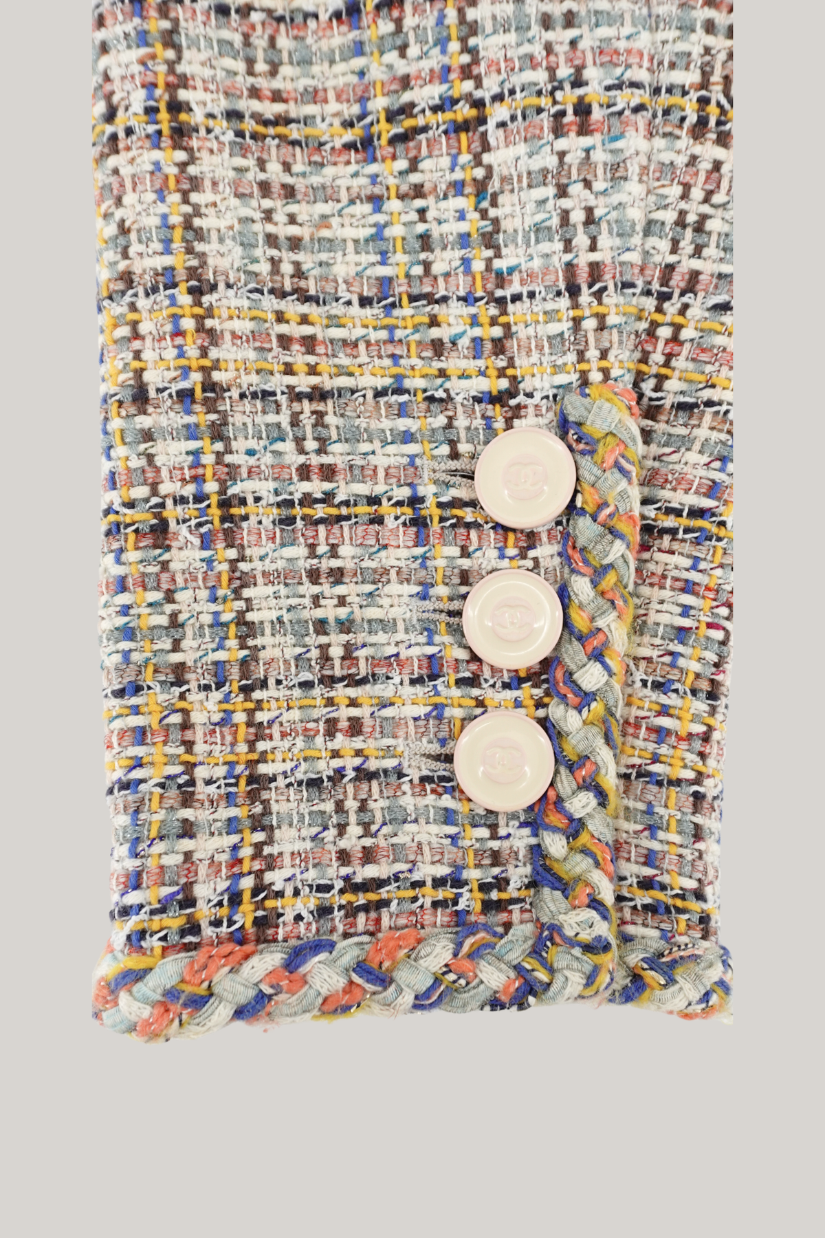 2018 Chanel Multicolor Tweed Fringe Jacket (FR 40)