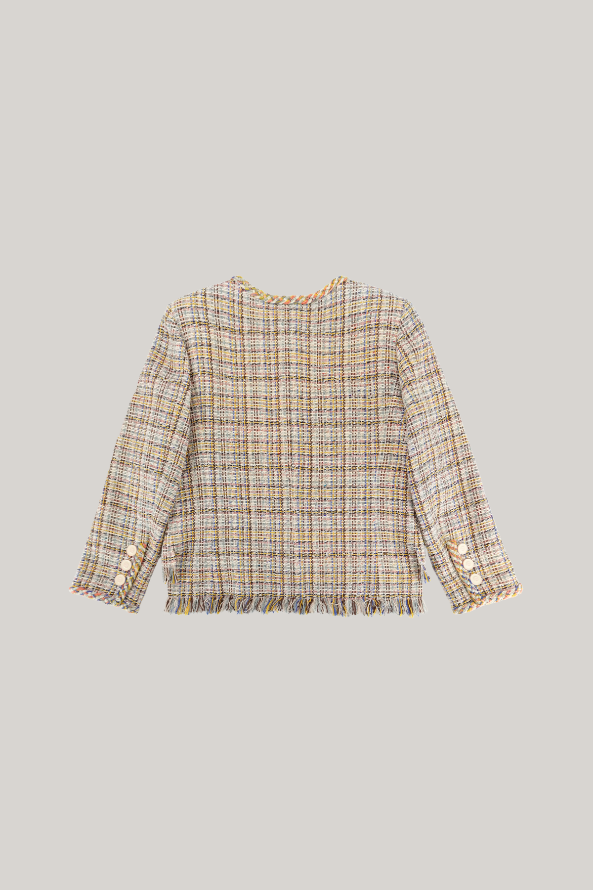2018 Chanel Multicolor Tweed Fringe Jacket (FR 40)