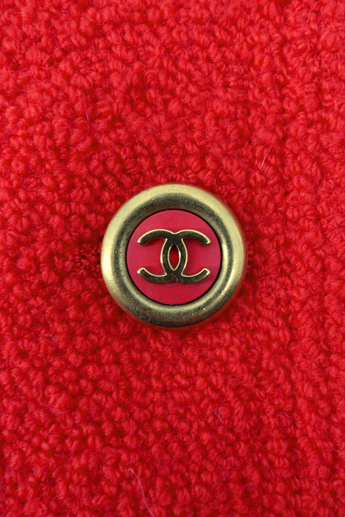 Vintage Chanel Red Tweed Jacket