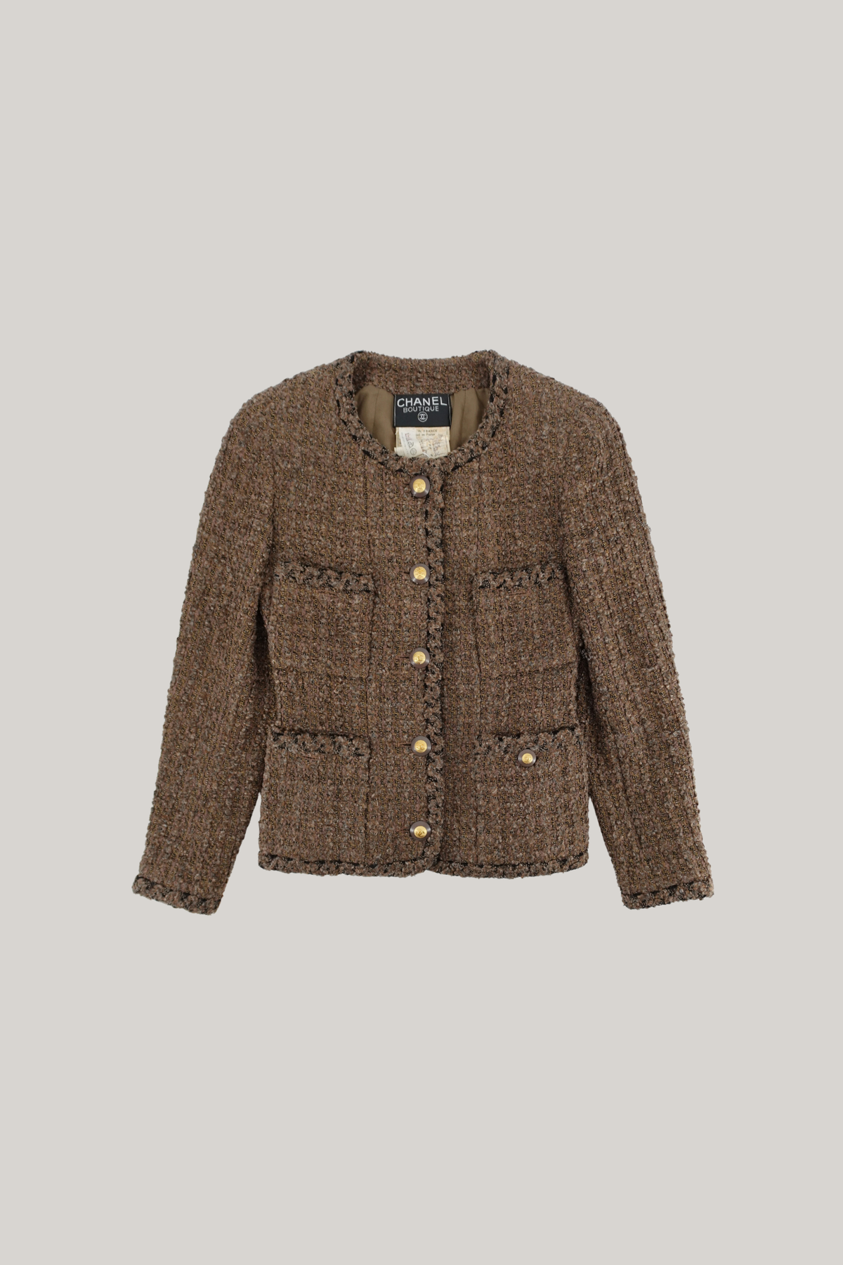 1993 Chanel Brown Tweed Jacket