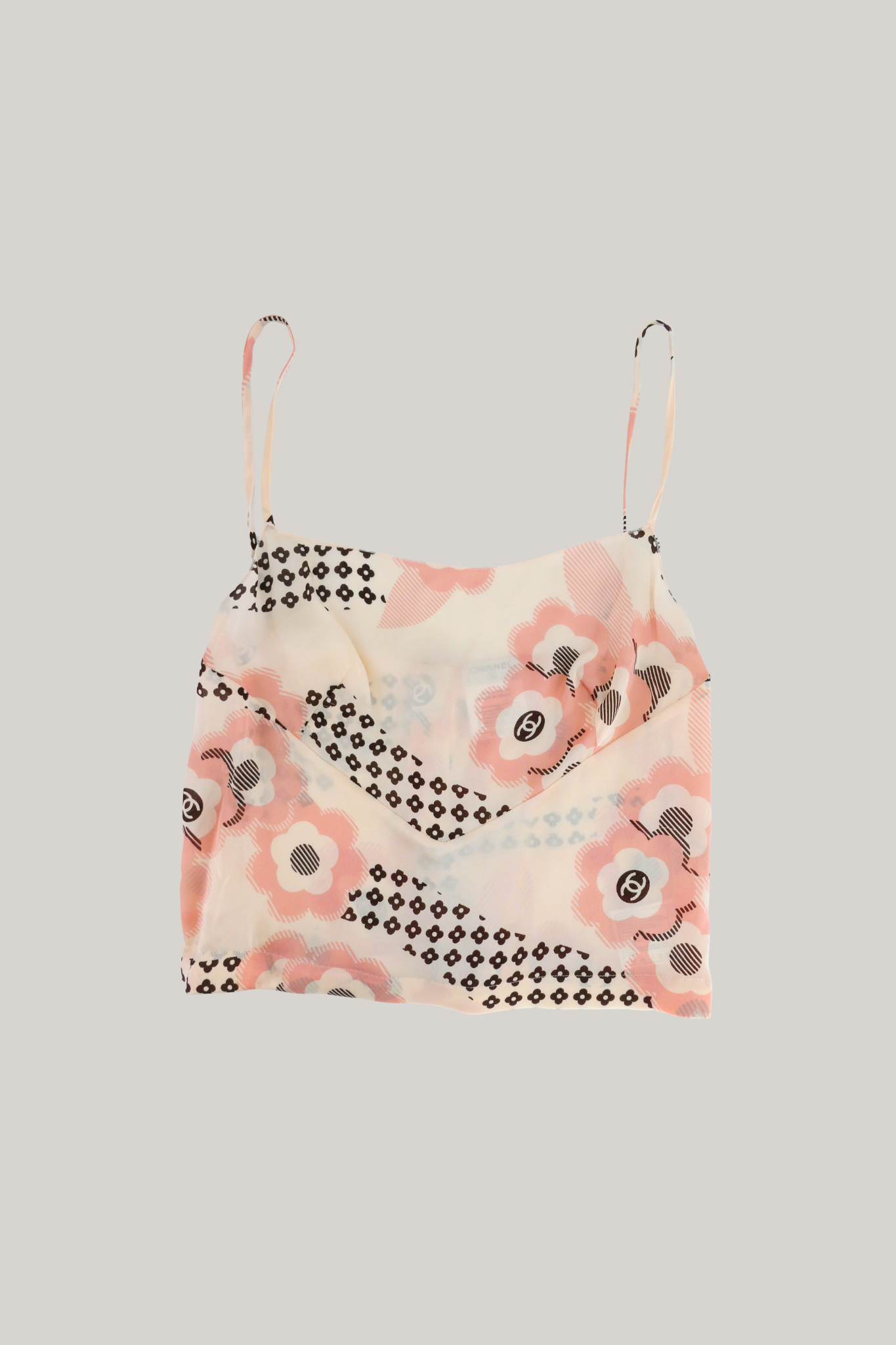 2005 Summer Chanel Silk Camellia Top (FR 36)