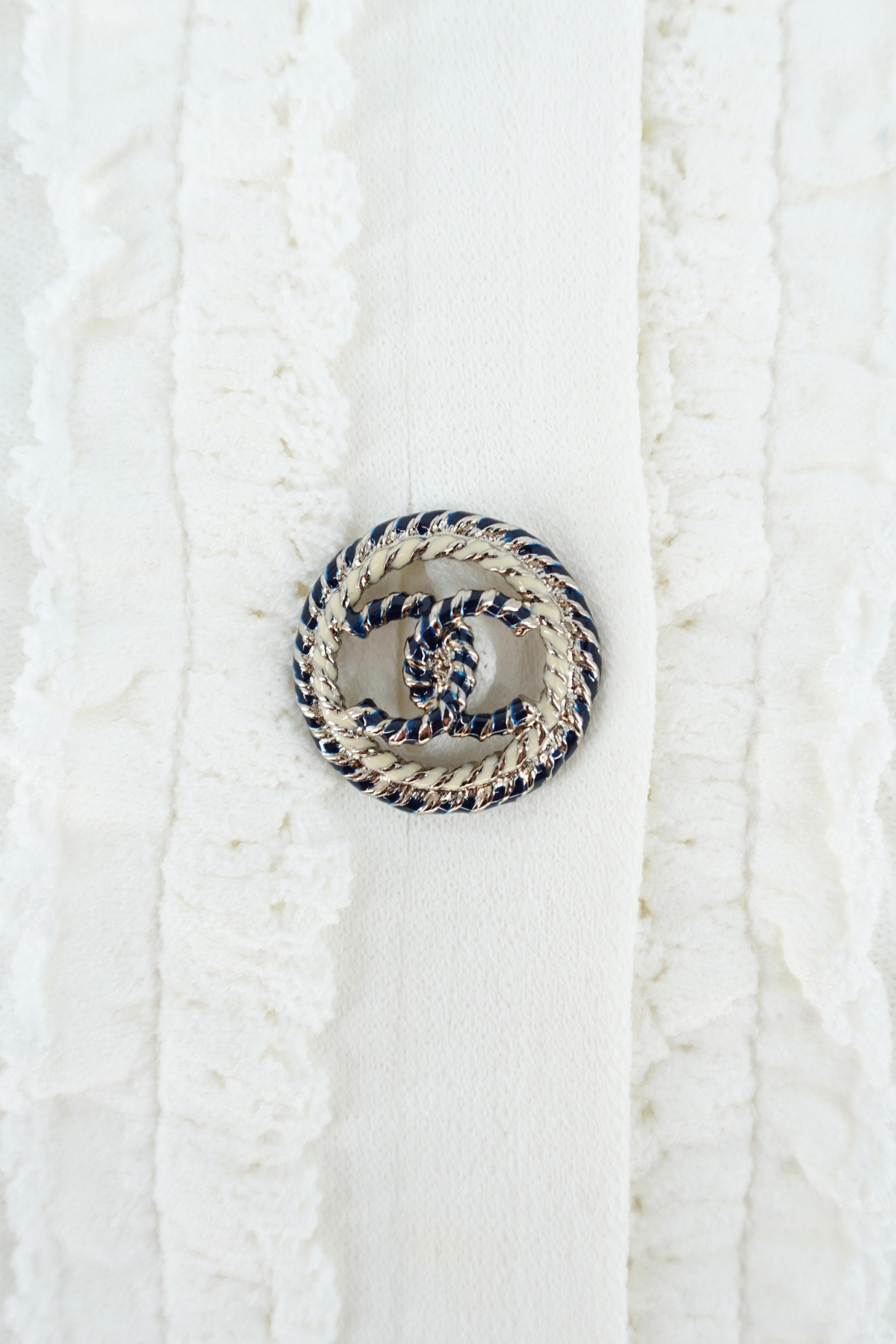 2011 Chanel White Eyelet Cardigan (FR 36)