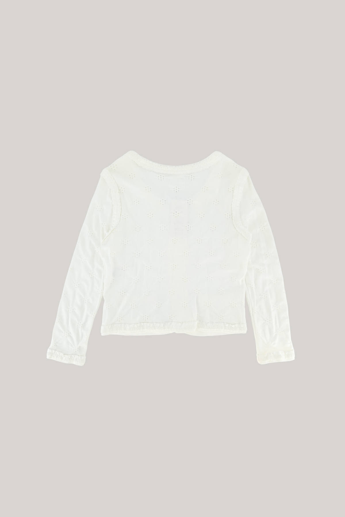 2011 Chanel White Eyelet Cardigan (FR 36)