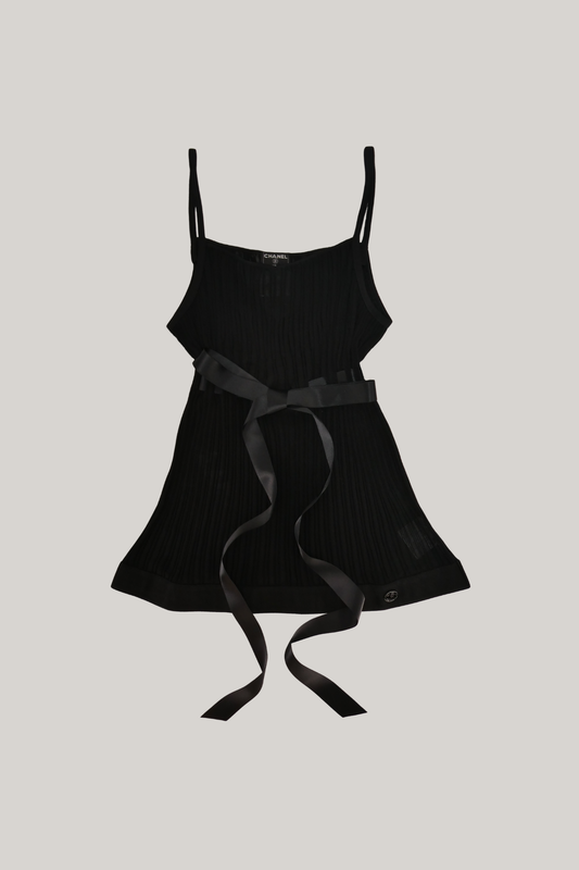 2006 Cruise Chanel Black Ribbon Camisole